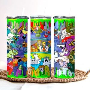 Scooby doo inspired 20 oz. stainless steel tumbler with lid and straw